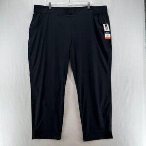 Eddie Bauer Traveler Ankle Pants Womens 2XL Pull On Elastic Waist UPF 50+ Black